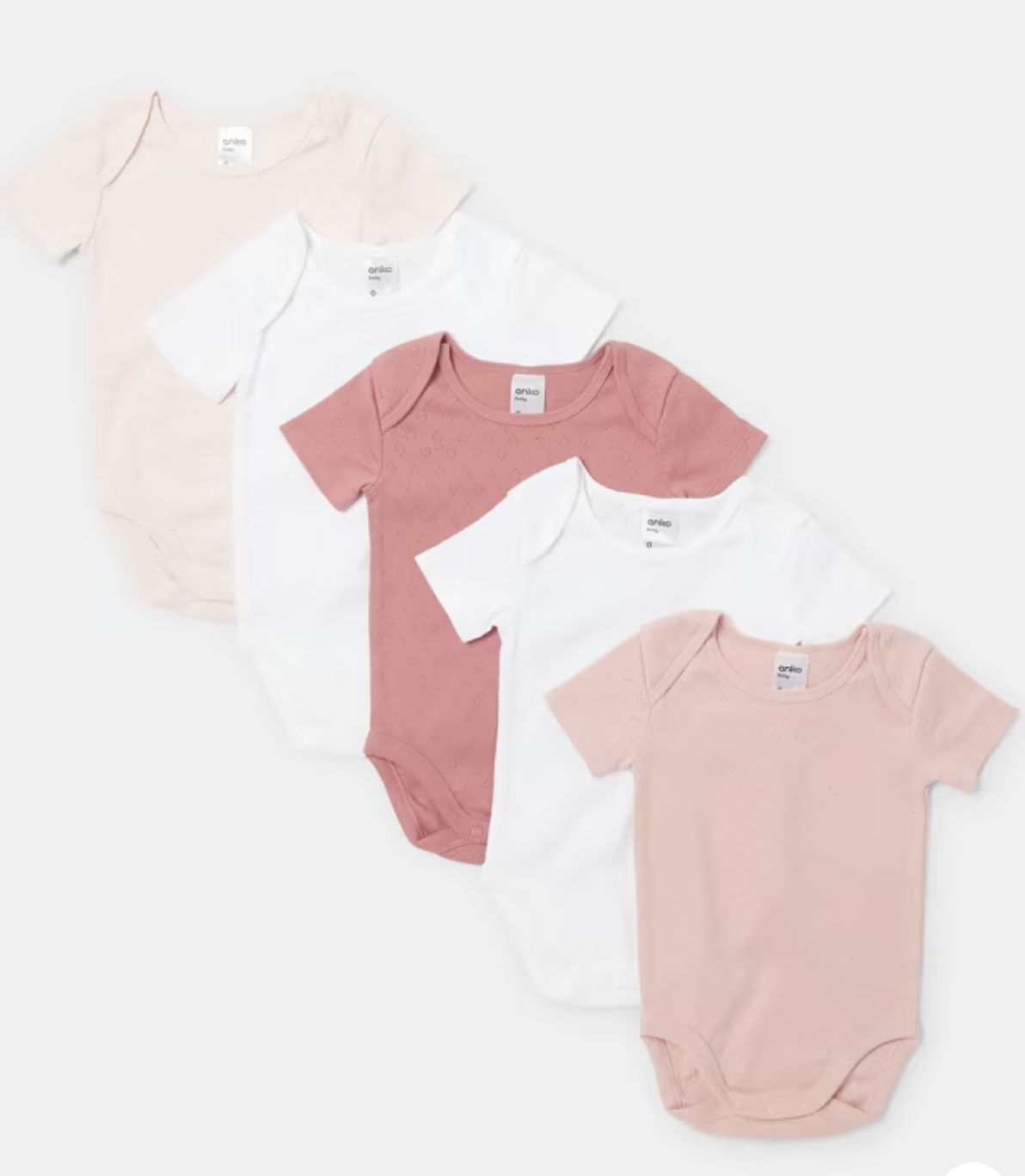 5 Pack Short Sleeve Bodysuits - Kmart